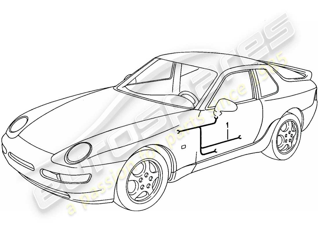 porsche 1994 (968) kabelbäume - türen ersatzteildiagramm