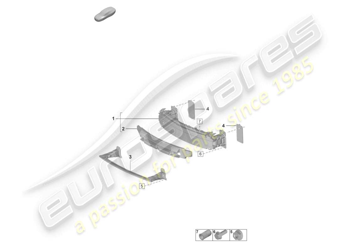 porsche 2019 (992-1) stoßfängerträger vorn sport design paket teilediagramm