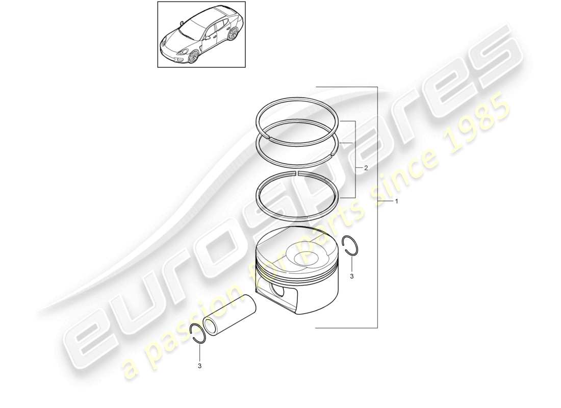 porsche 2010 (cayenne e1 9pa) kolben 1 satz: kolbenringe teilediagramm