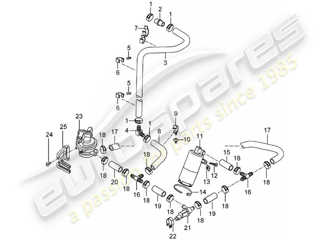 porsche 2005 (carrera gt) verdunstungsbehälter - luftfilter teilediagramm