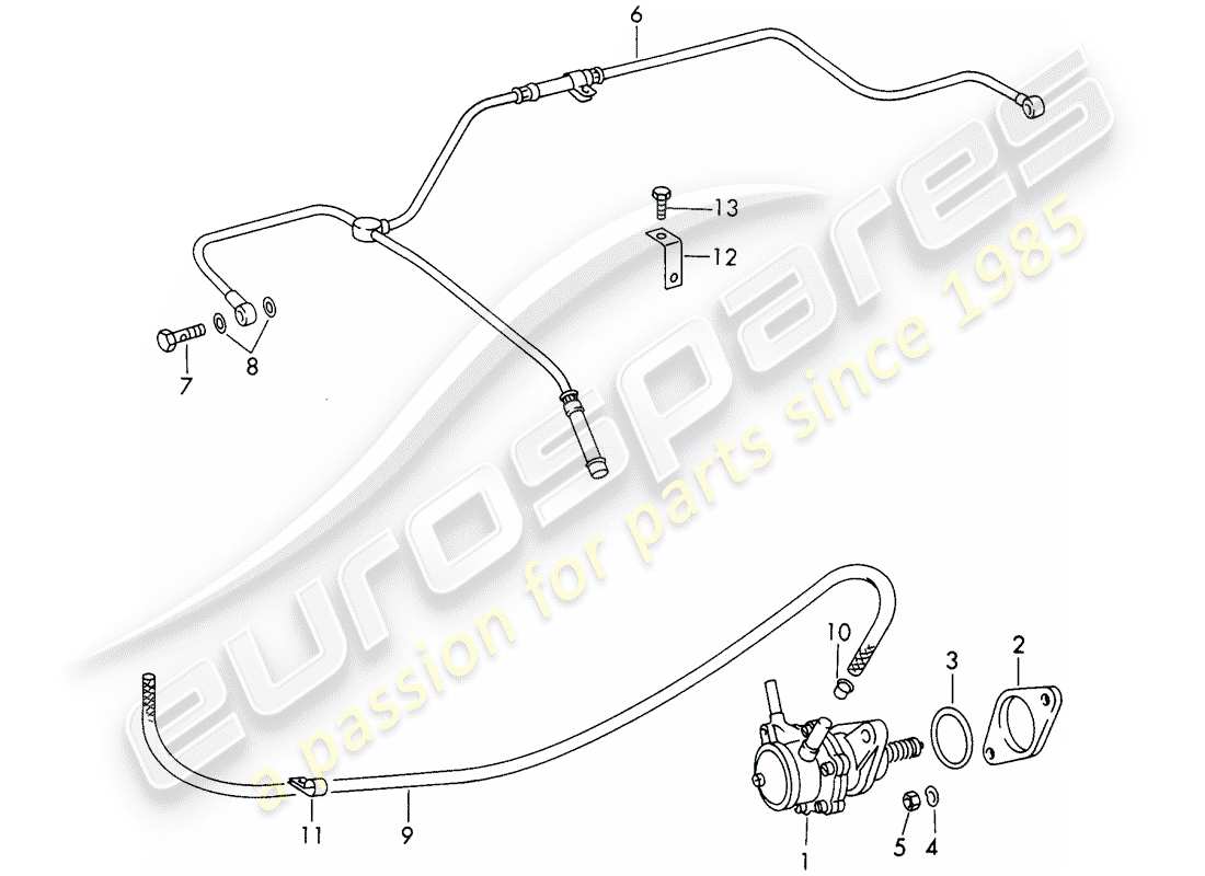 porsche 1968 (911/912) kraftstoffpumpe teilediagramm