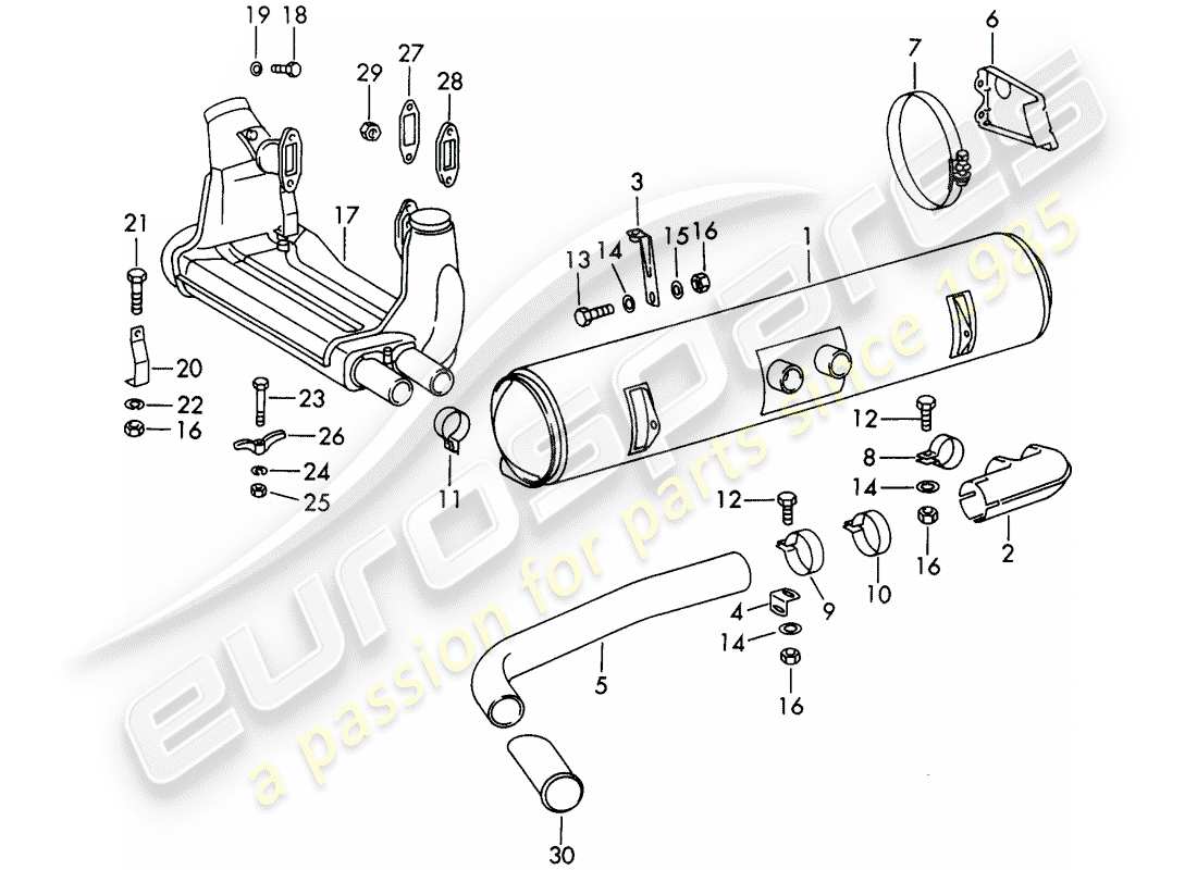 porsche 1968 (911/912) auspuffanlage - für - (d) + (s) ersatzteildiagramm