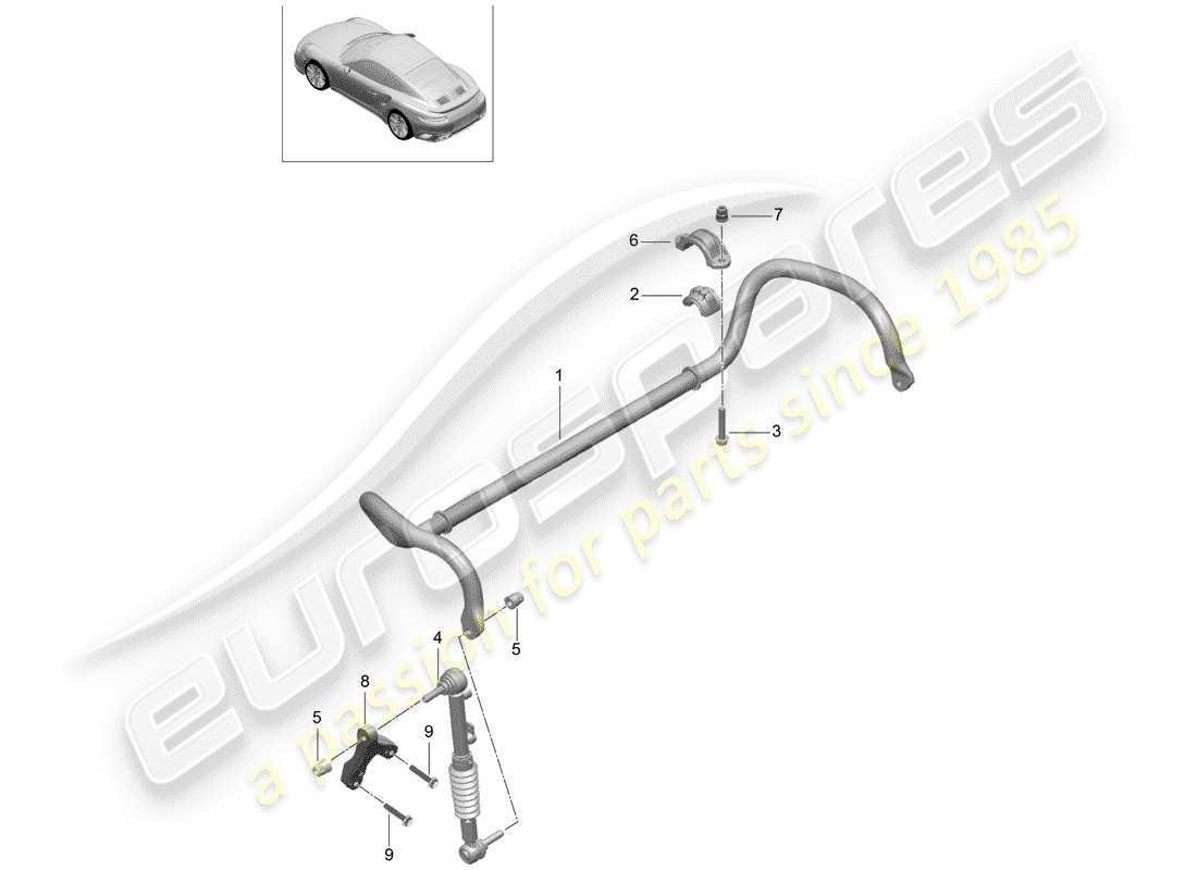 porsche 2015 (991-1 turbo) stabilisator teilediagramm