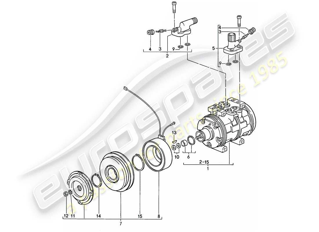 porsche 1986 (911) kompressor teilediagramm