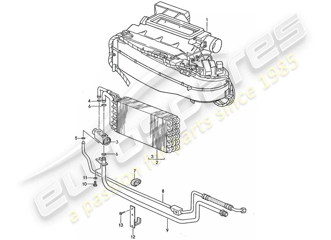 porsche 1987 (959) klimaanlage 1 ersatzteildiagramm