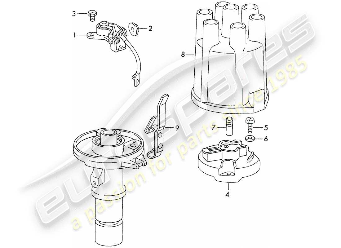 porsche 1972 (911) verteiler - - marelli - - d >> - mj 1971 ersatzteildiagramm