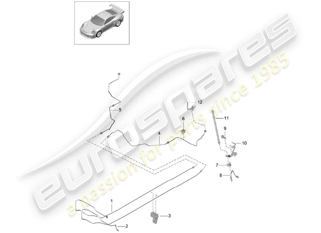 porsche 2015 (991-1 turbo) bremsleitung teilediagramm