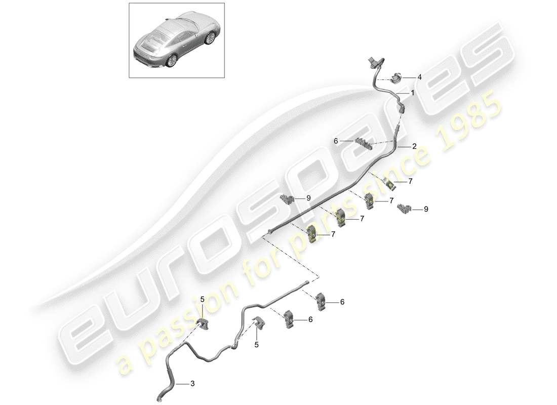 porsche 2020 (991-2) vakuumleitung - teilediagramm