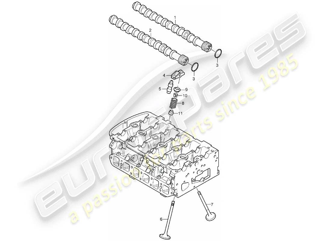 porsche 2005 (cayenne e1 9pa) nockenwelle teilediagramm