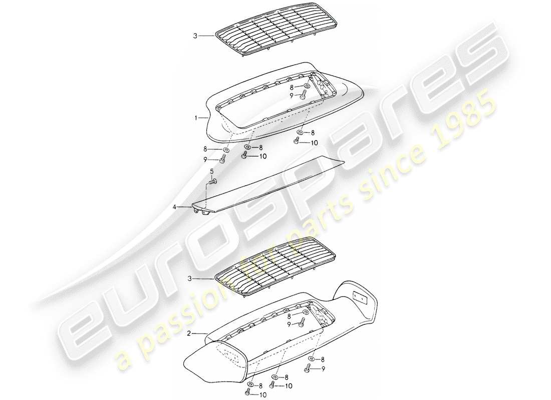 porsche 1996 (993) heckspoiler teilediagramm
