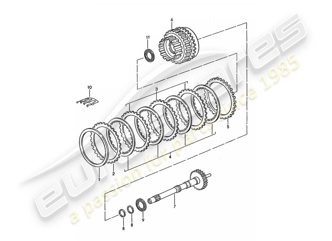 porsche 1990 (928) automatikgetriebe - antriebswelle - zahnradsatz ersatzteildiagramm