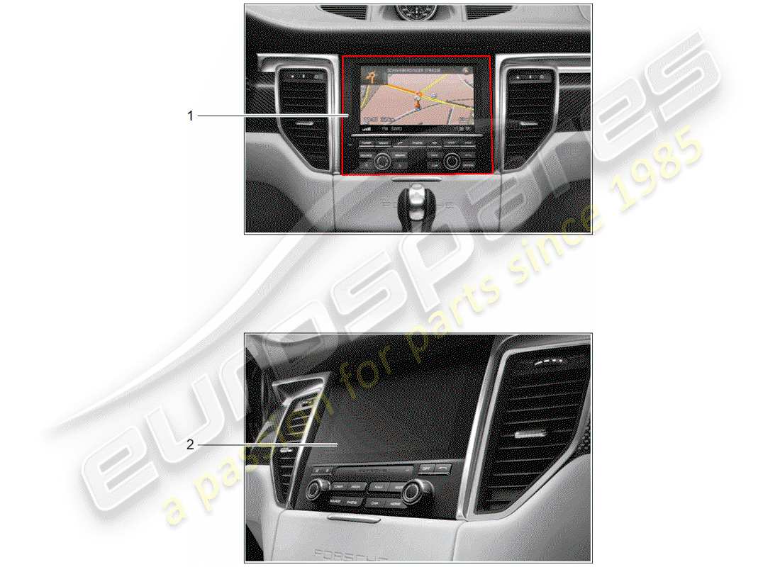porsche 2020 (tequipment macan) navigationssystem teilediagramm