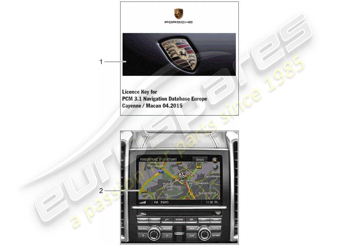 porsche 2019 (tequipment macan) navigationssystem teilediagramm