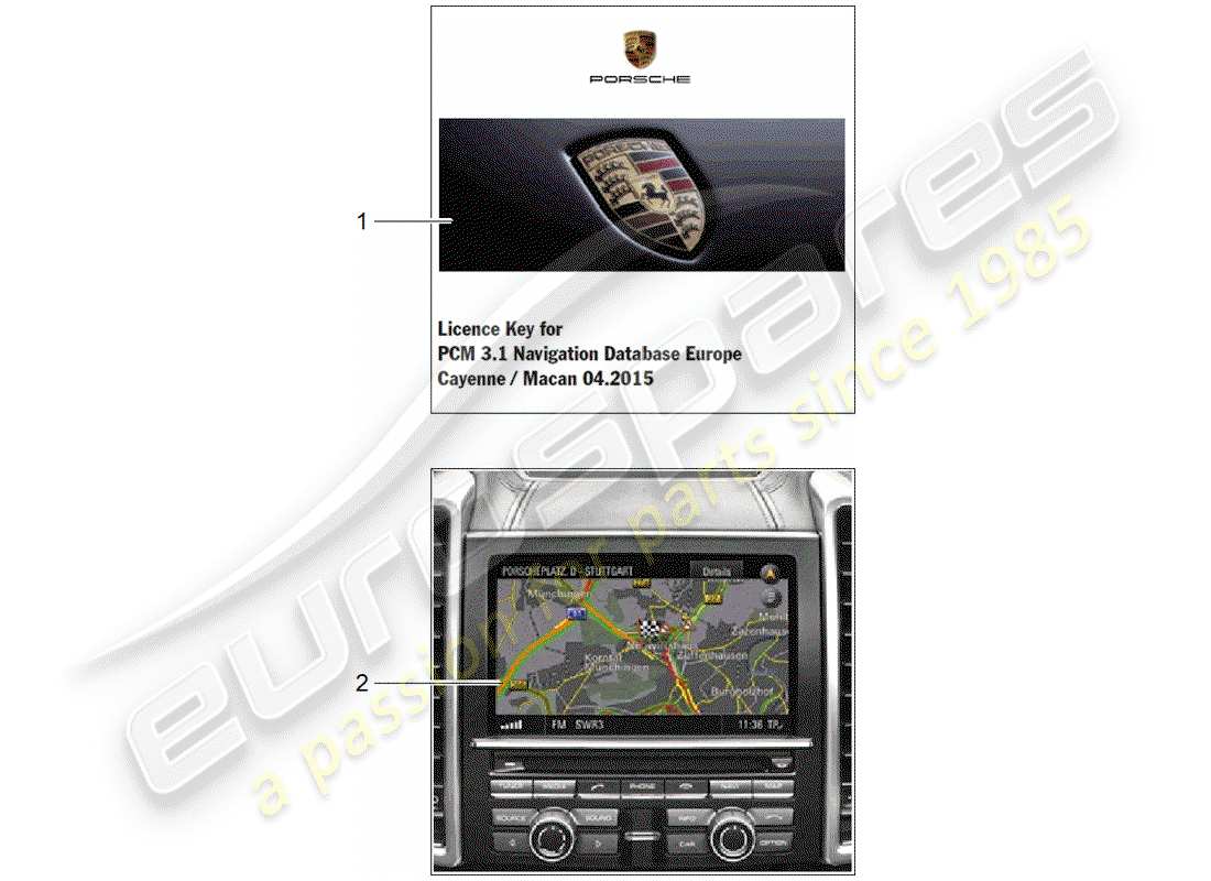 porsche tequipment macan (2019) navigationssystem teilediagramm