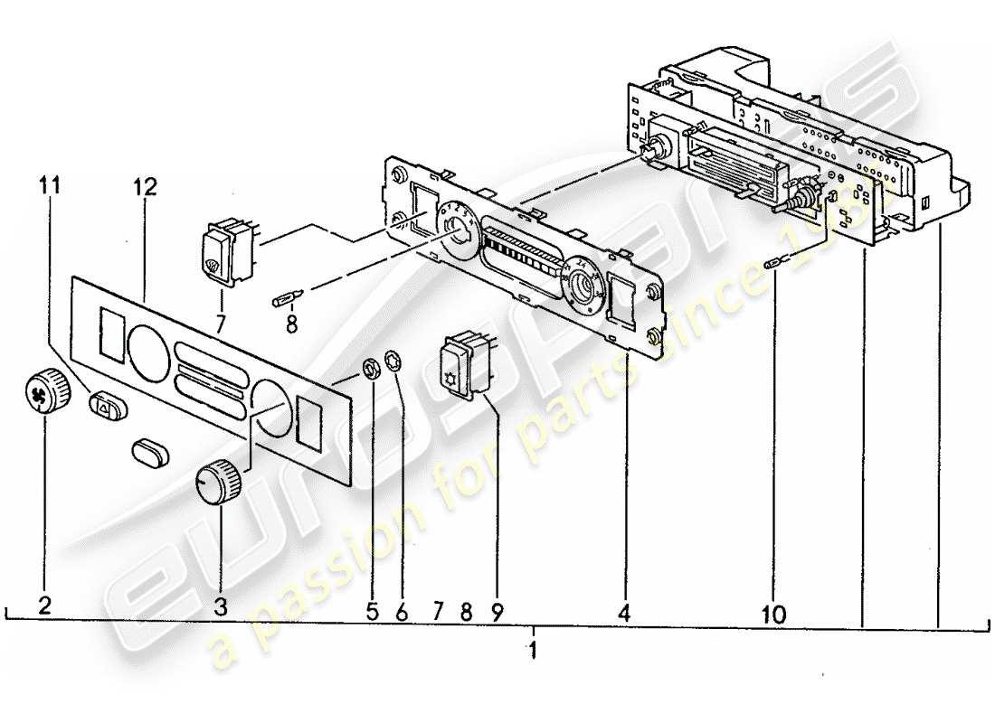 porsche 1990 (944) steuerschalter ersatzteildiagramm