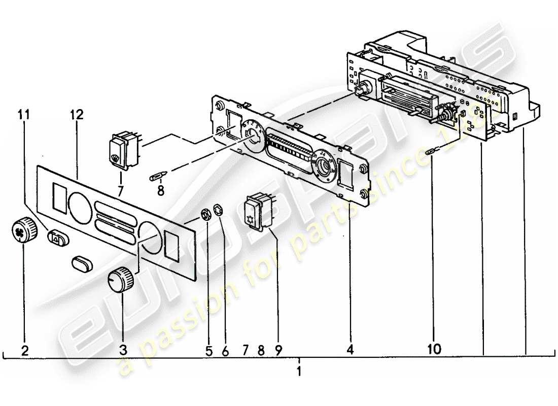 porsche 1993 (968) steuerschalter ersatzteildiagramm