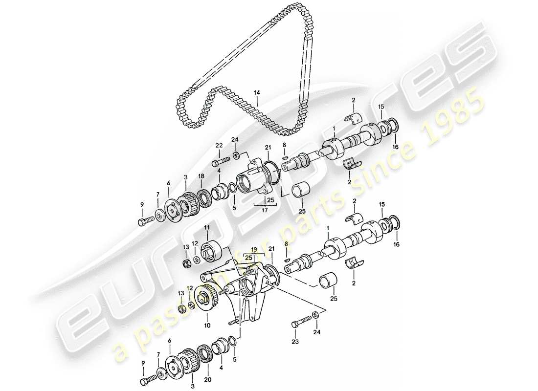 porsche 1987 (924s) welle - antriebsmechanismus ersatzteildiagramm