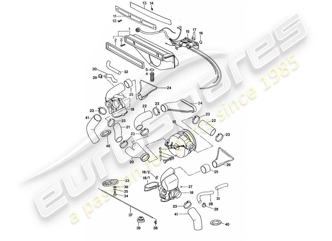 porsche 1976 (911 turbo) belüftung - heizung 2 - d - mj 1977>> ersatzteildiagramm