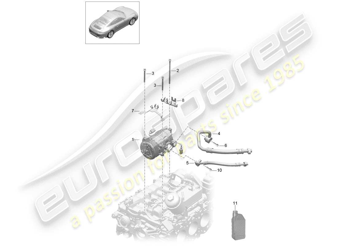 porsche 2020 (991-2) kompressor teilediagramm