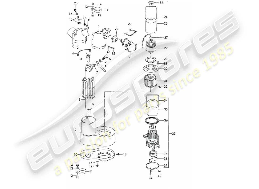 porsche 1967 (911/912) einzelteile - heizung - - webasto - - d >> - mj 1968 ersatzteilliste
