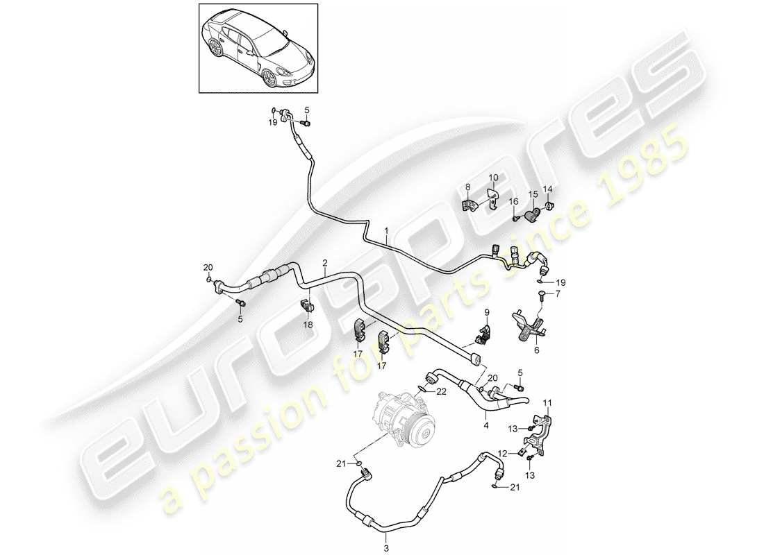porsche 2014 (panamera 970) kältemittelkreislauf teilediagramm