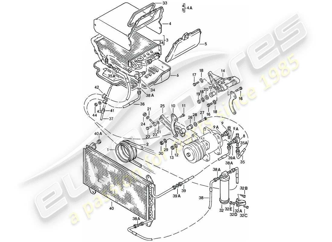 porsche 1977 (924) klimaanlage teilediagramm