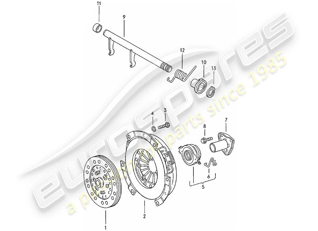 porsche 1981 (924) kupplung teilediagramm