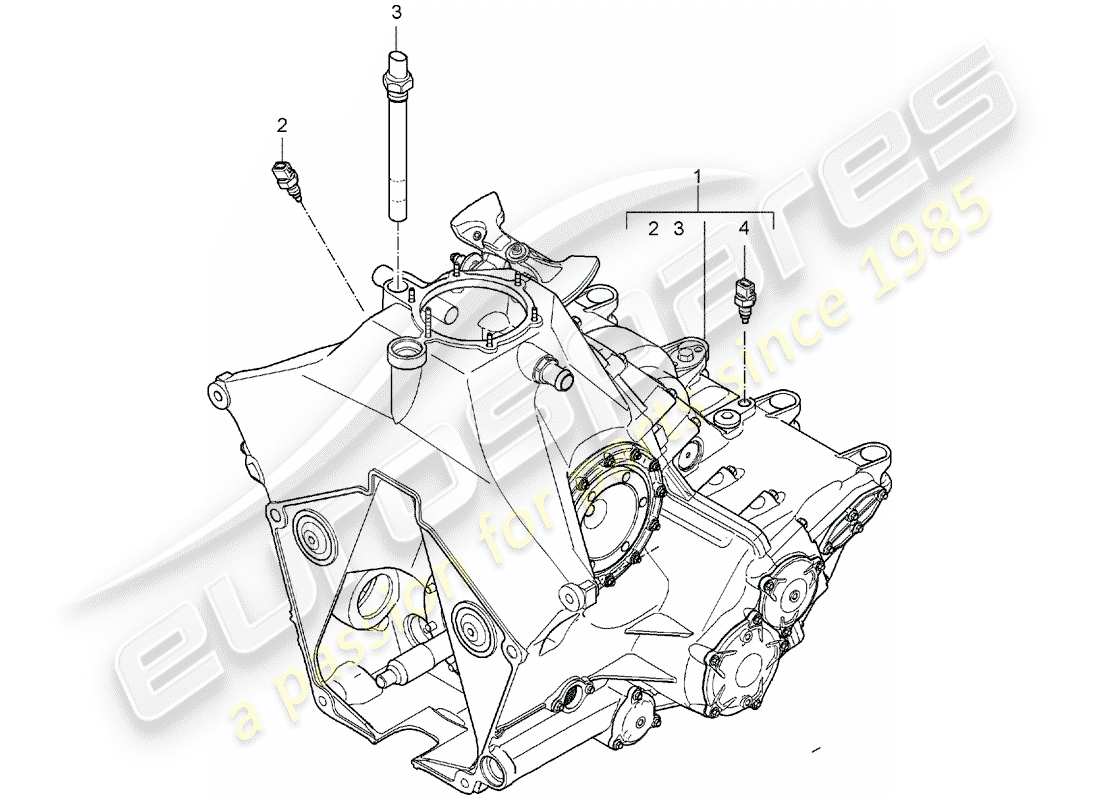 eine teilezeichnung aus dem porsche 1991 (refurbished and exchange catalogue) teilekatalog