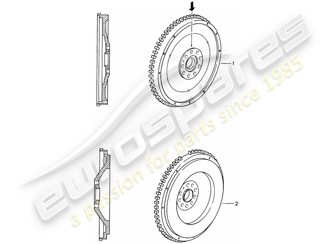 eine teilezeichnung aus dem porsche 1980 (refurbished and exchange catalogue) teilekatalog