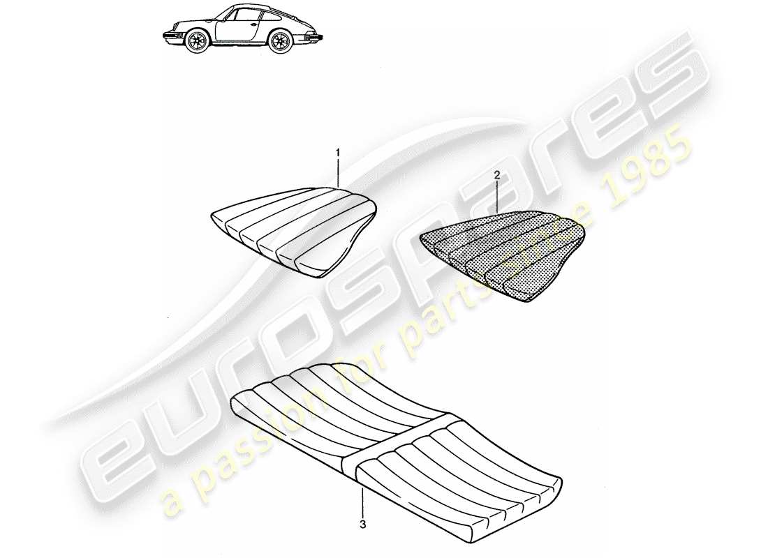 eine teilezeichnung aus dem porsche 1995 (seats for 944/968/911/928) teilekatalog