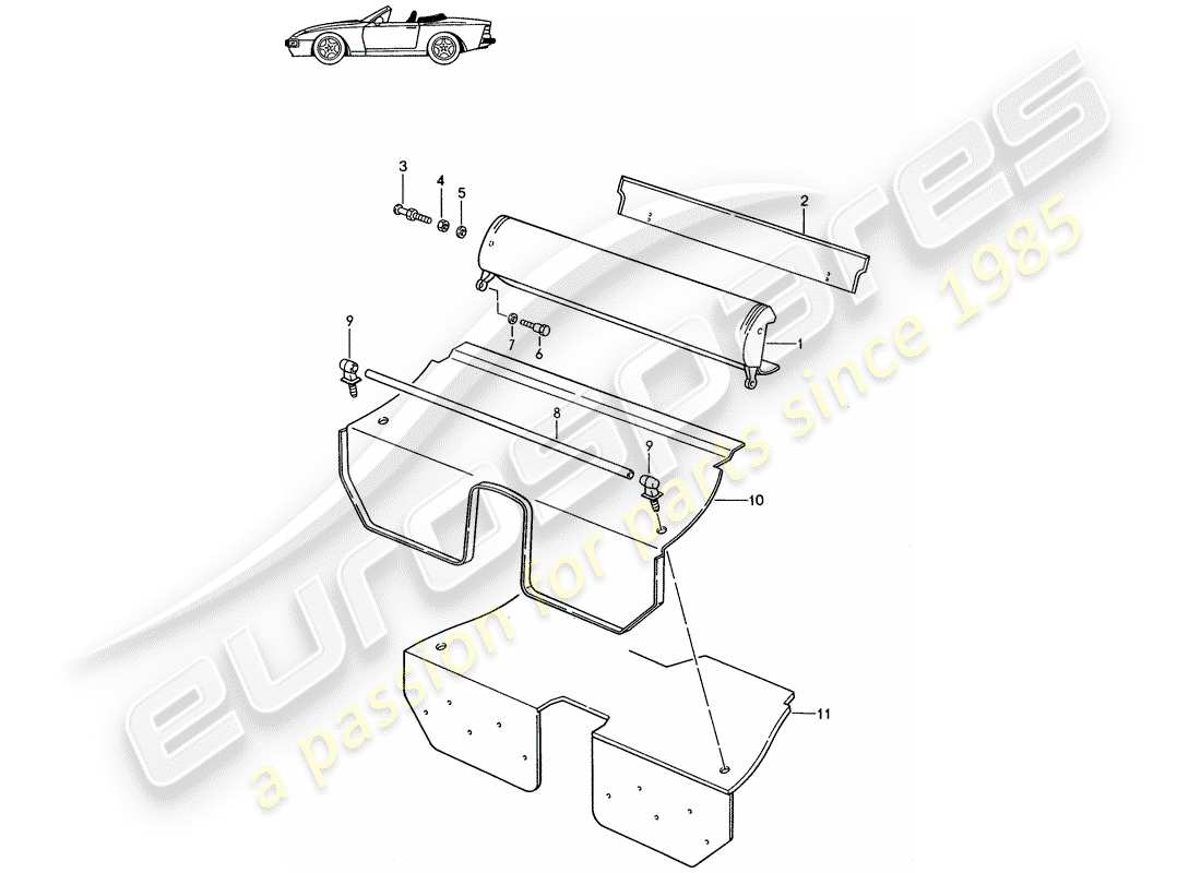 eine teilezeichnung aus dem porsche 1995 (seats for 944/968/911/928) teilekatalog