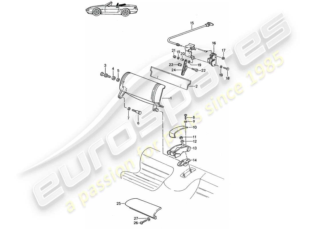 eine teilezeichnung aus dem porsche 1990 (seats for 944/968/911/928) teilekatalog