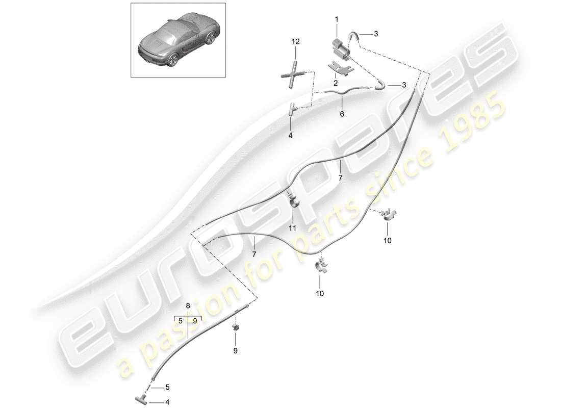 eine teilezeichnung aus dem porsche 2014 (981 boxster) teilekatalog