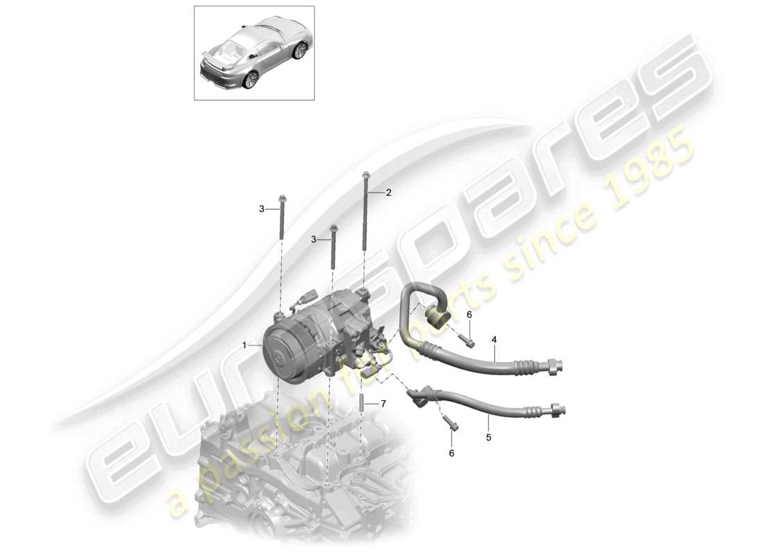 ein teilediagramm aus dem teilekatalog porsche 991