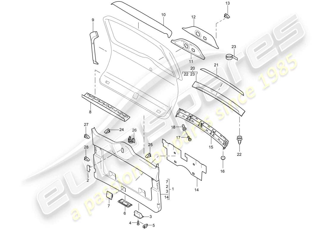 eine teilezeichnung aus dem porsche 2006 (cayenne e1 9pa) teilekatalog