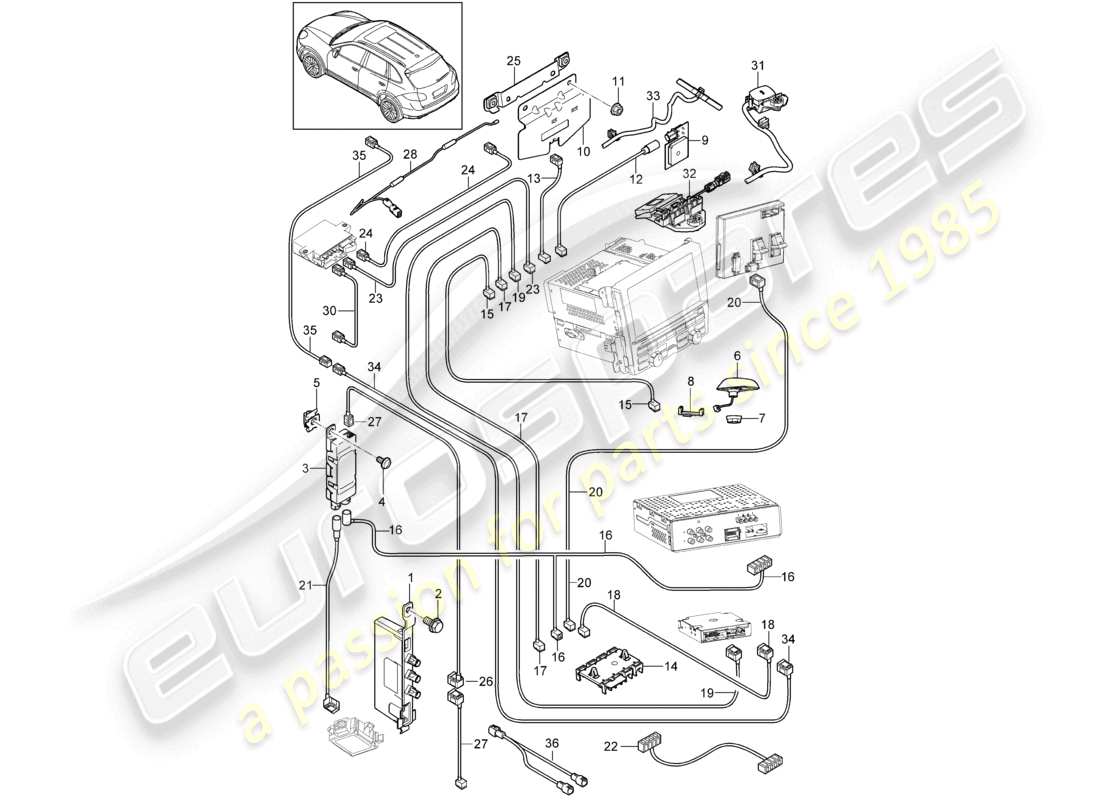 eine teilezeichnung aus dem porsche 2014 (cayenne e2 92a) teilekatalog