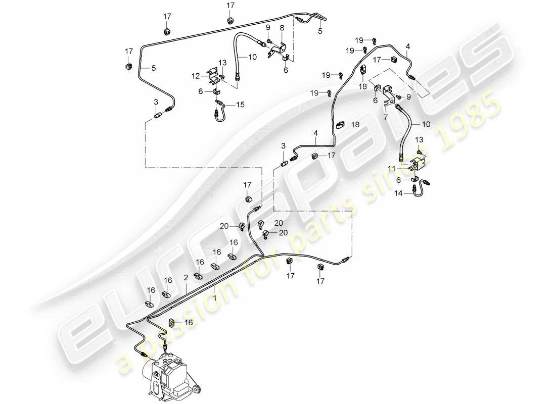 eine teilezeichnung aus dem porsche 2004 (carrera gt) teilekatalog