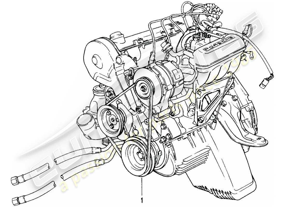 eine teilezeichnung aus dem porsche 1966 (refurbished and exchange catalogue) teilekatalog