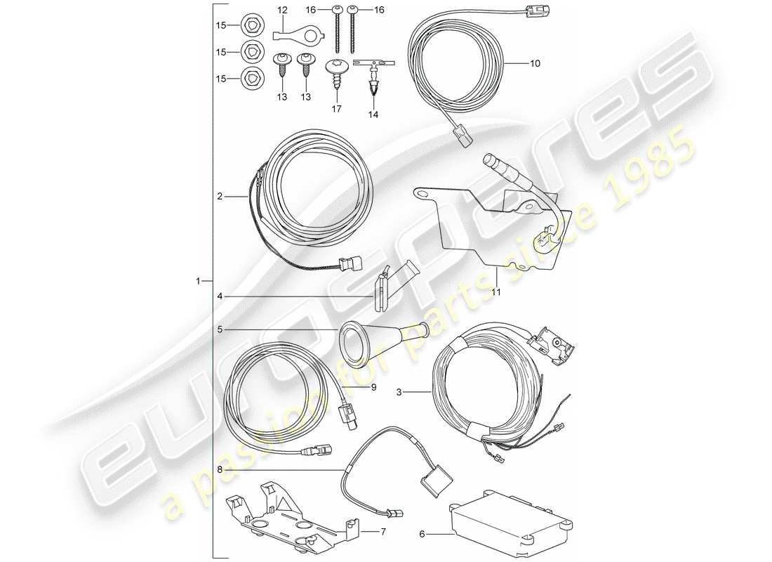 eine teilezeichnung aus dem porsche 2004 (tequipment cayenne) teilekatalog