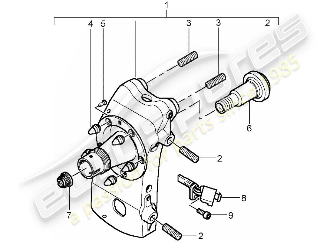 porsche 2005 (carrera gt) radträger ersatzteildiagramm