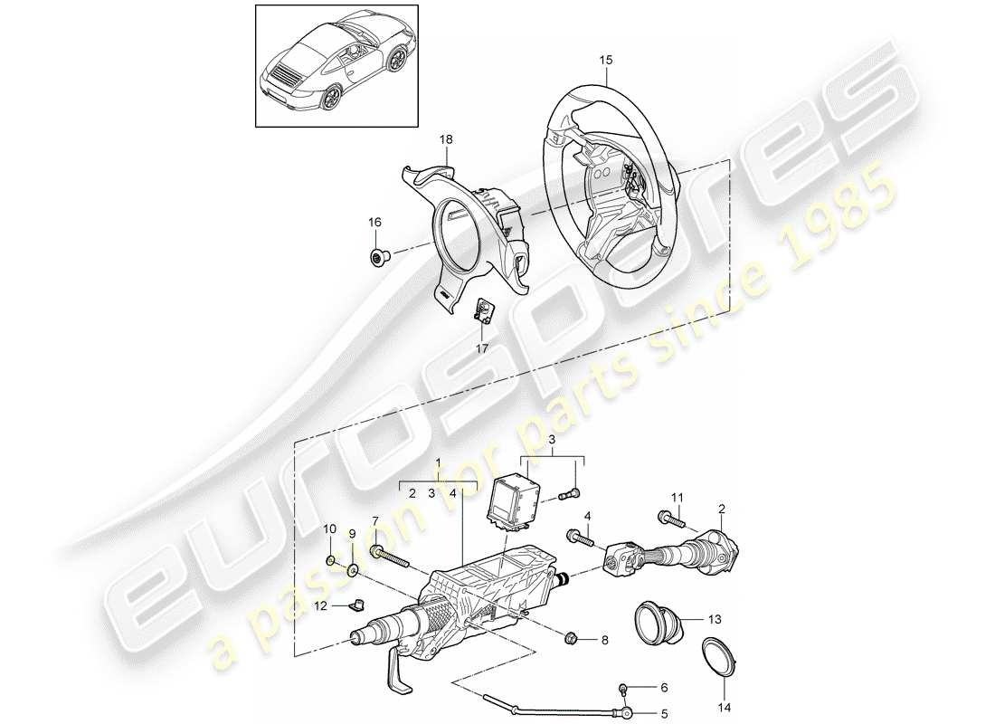 porsche 2011 (997-2) lenkschutzrohr ersatzteildiagramm