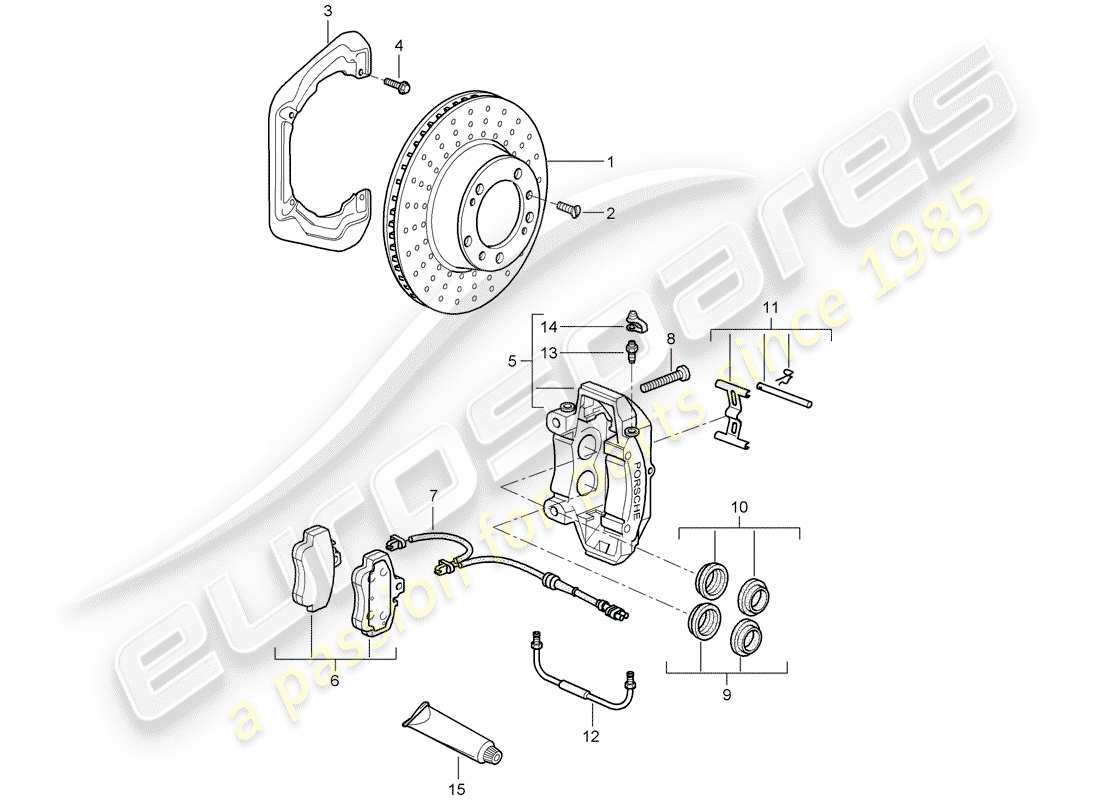 porsche 2006 (997-1) scheibenbremsen teilediagramm