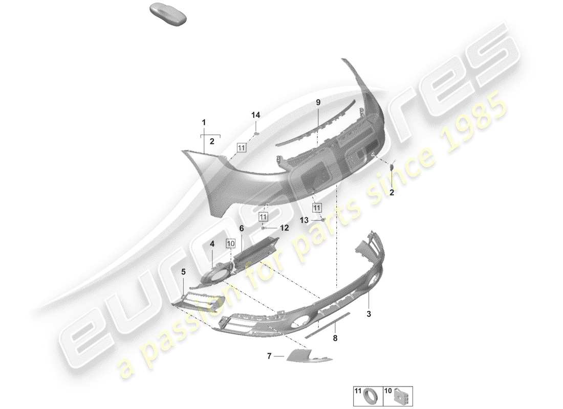 porsche 2019 (992-1) stoßstange ersatzteildiagramm