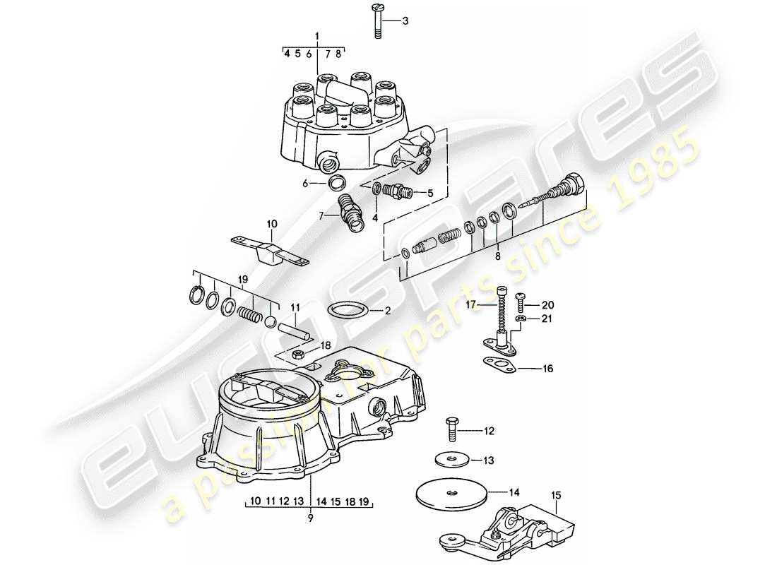 porsche 1985 (928) k-jetronic - 1 - gemischreglereinheit - d - mj 1983>> - mj 1983 ersatzteildiagramm