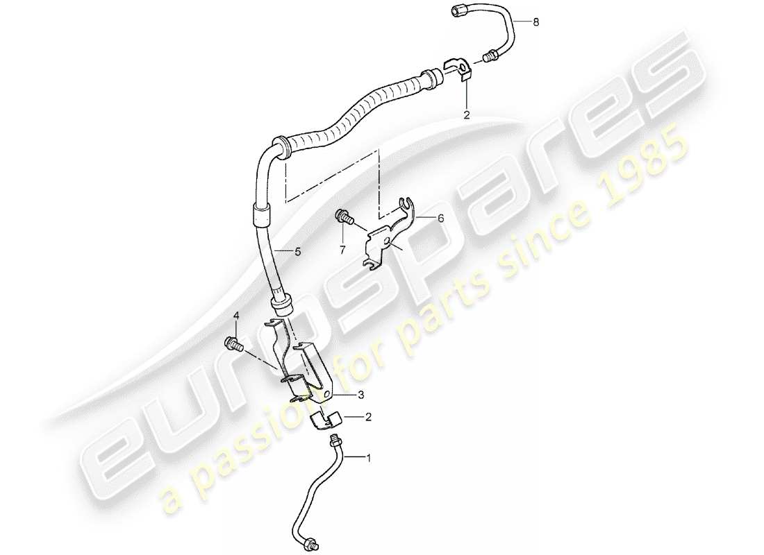 porsche 2005 (cayenne e1 9pa) bremsleitung ersatzteildiagramm