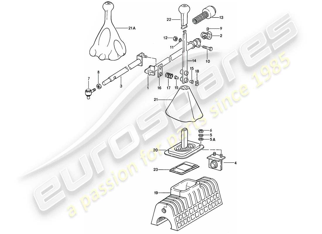 porsche 1979 (928) schaltmechanismus – manuelles getriebe teilediagramm