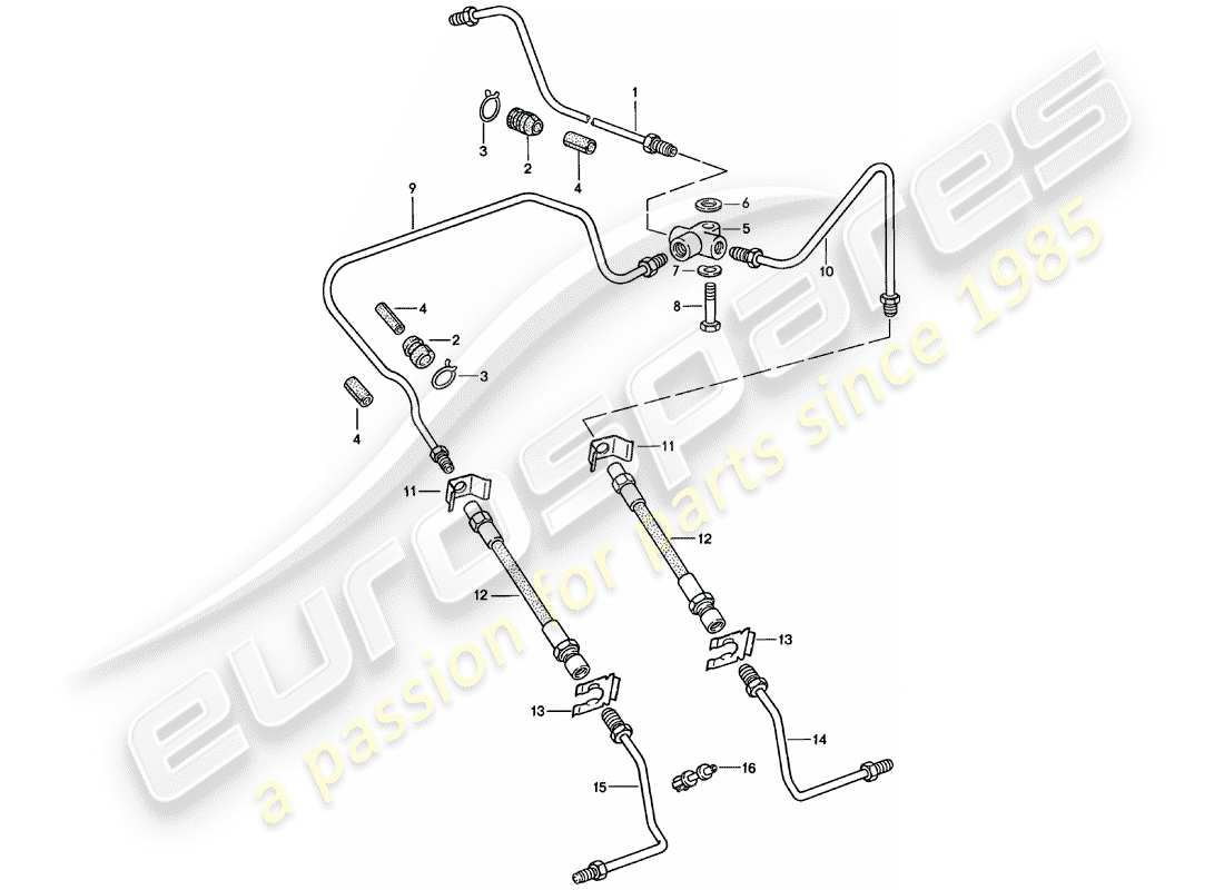 porsche 1979 (911) bremsleitungen ersatzteildiagramm
