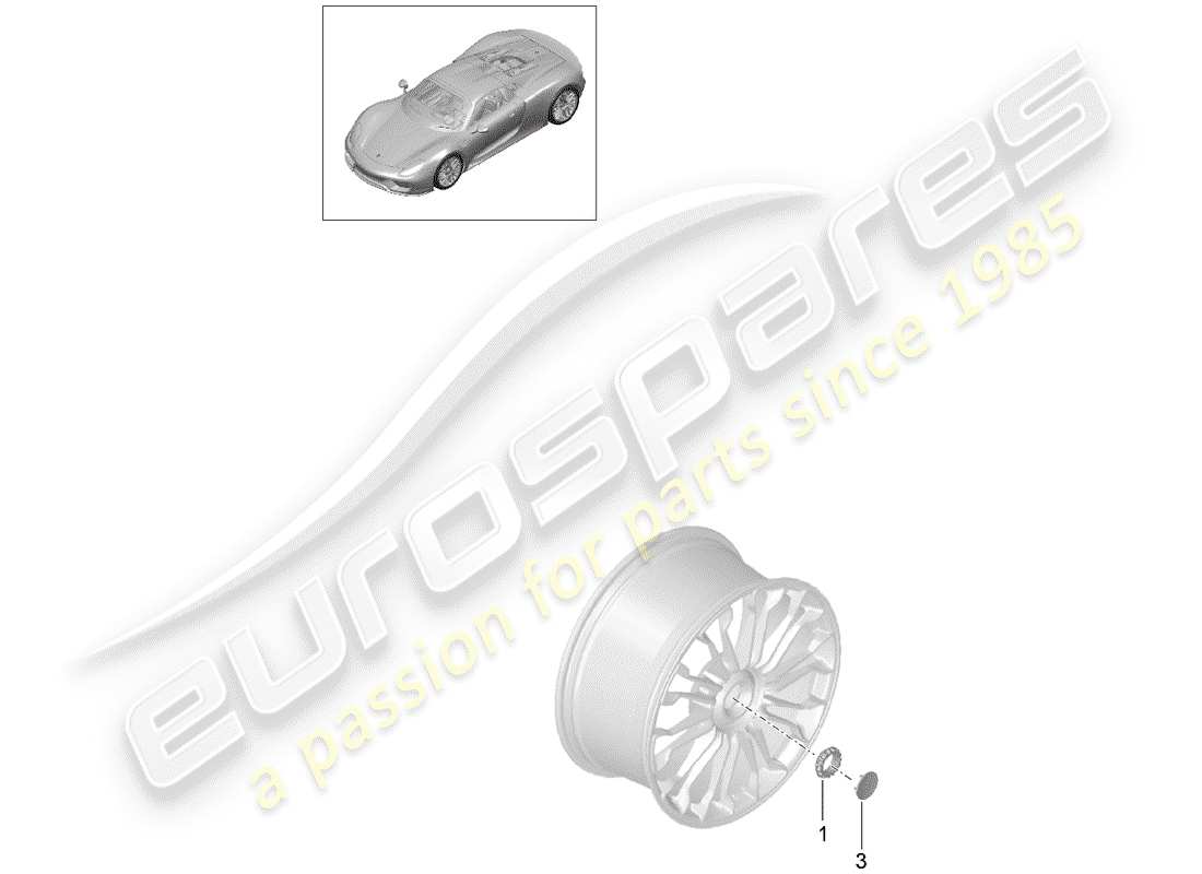 porsche 2015 (918 spyder) zentralverriegelung ersatzteildiagramm