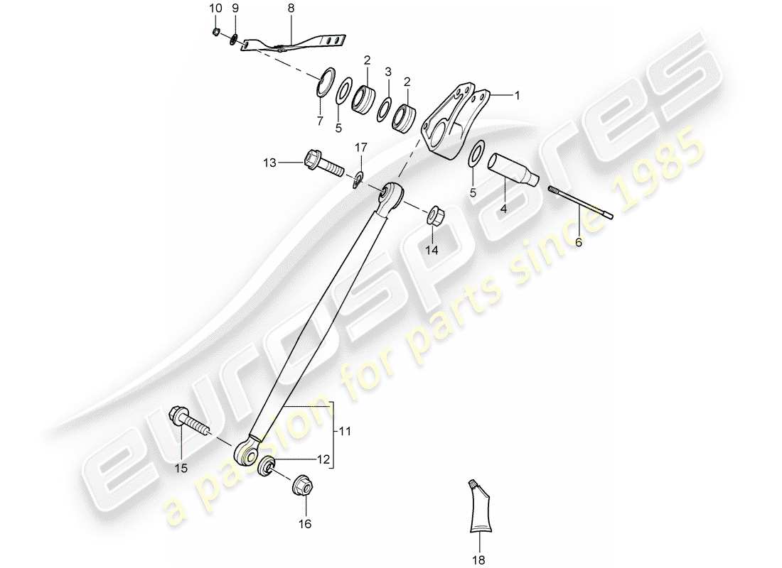 porsche 2005 (carrera gt) kipphebel - stosstange ersatzteildiagramm