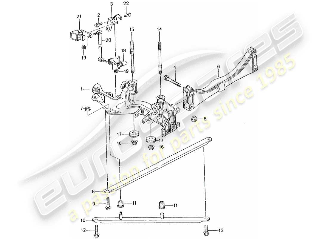 porsche 2005 (996 turbo / gt2) hinterachse - seitenwand - halterung ersatzteildiagramm